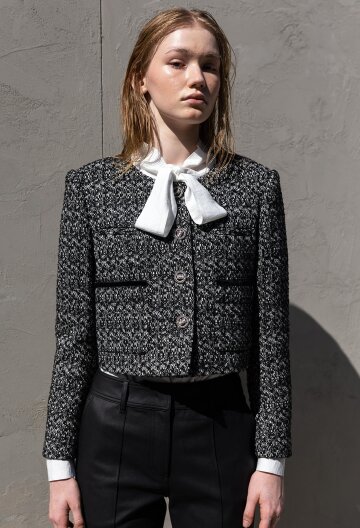 FRENCH WOOL TWEED CROP JACKET