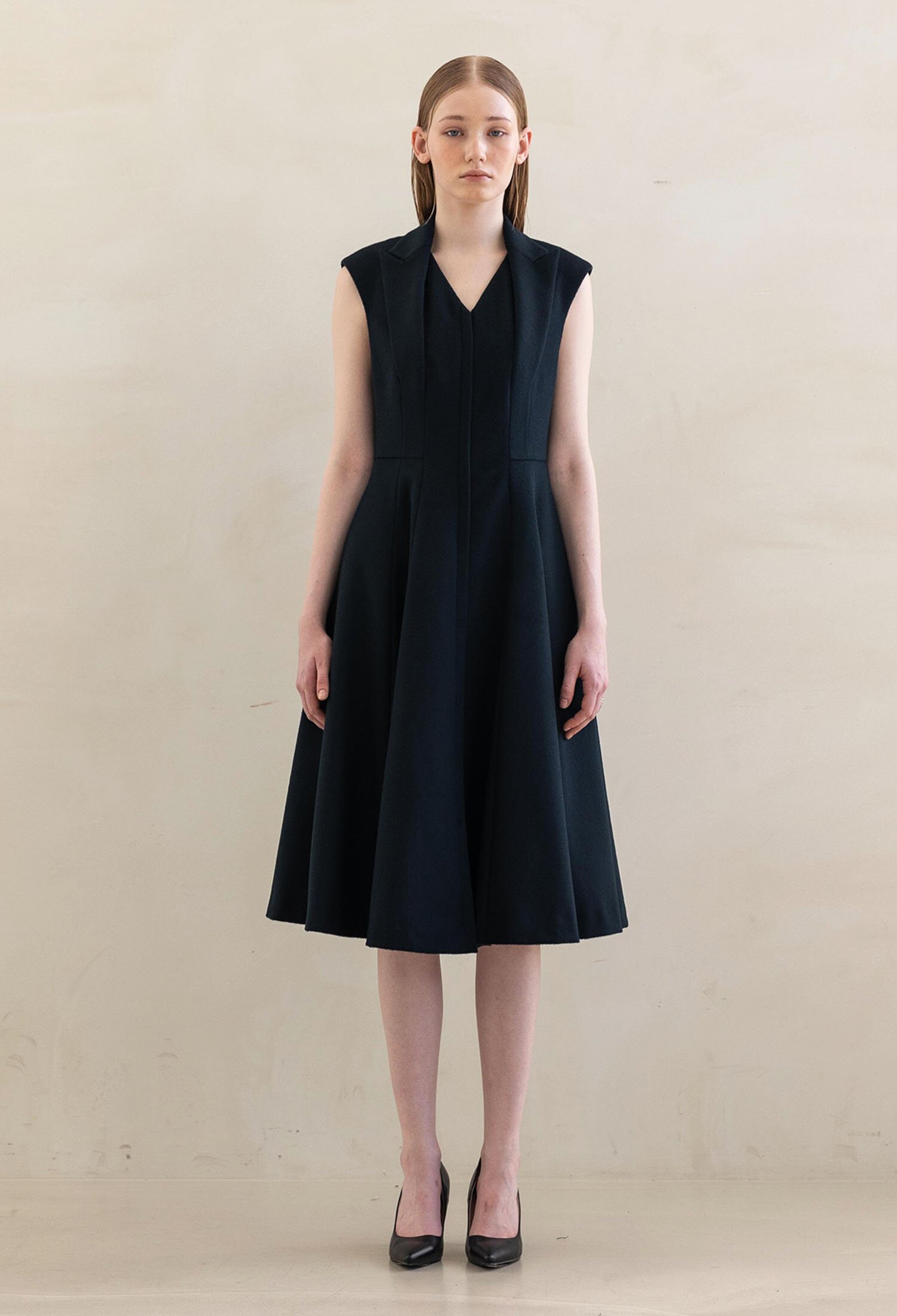 CASHMERE TAILORED VEST COAT DRESS