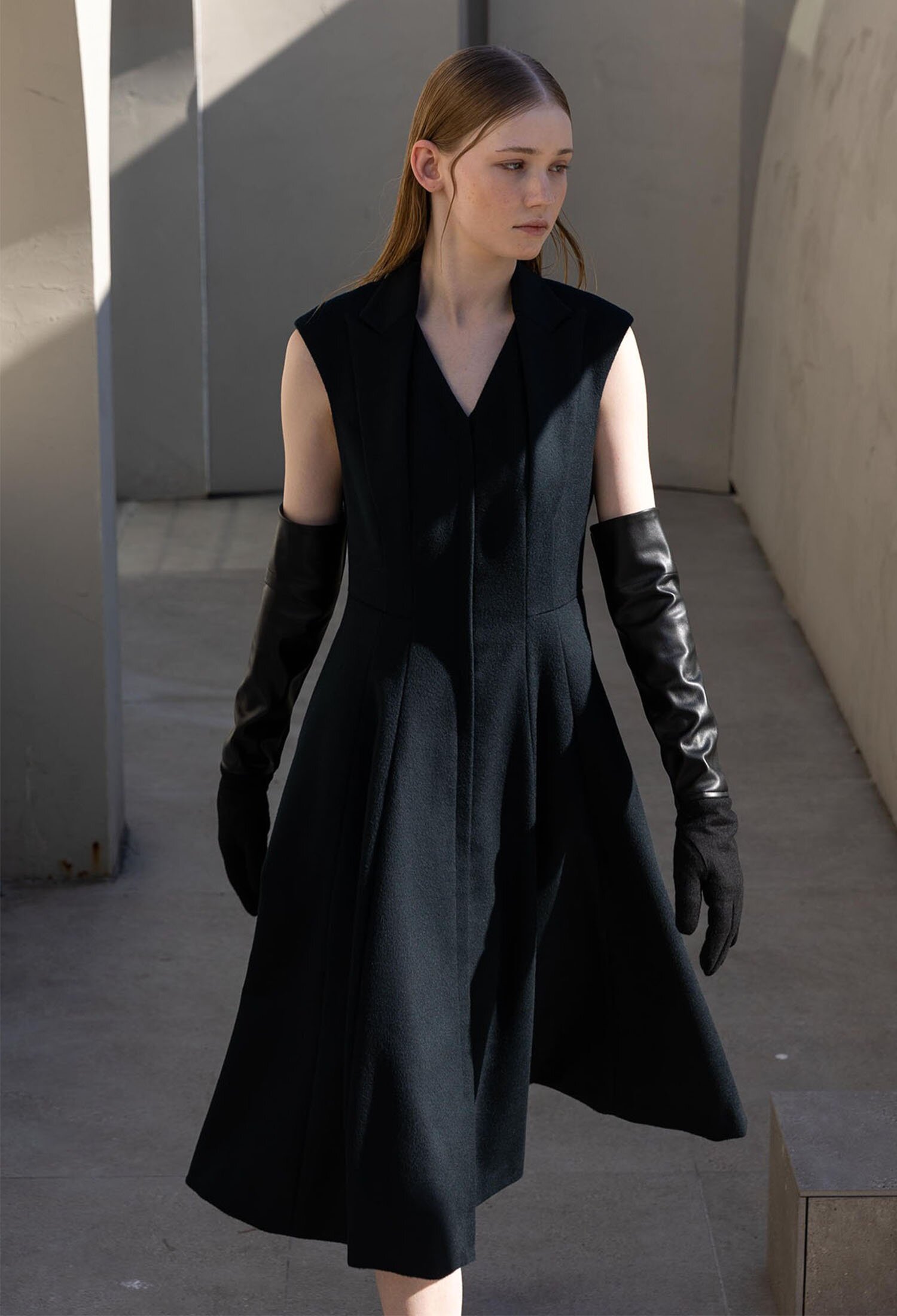 CASHMERE TAILORED VEST COAT DRESS