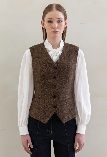 WOOL HERRINGBON CLASSIC VEST