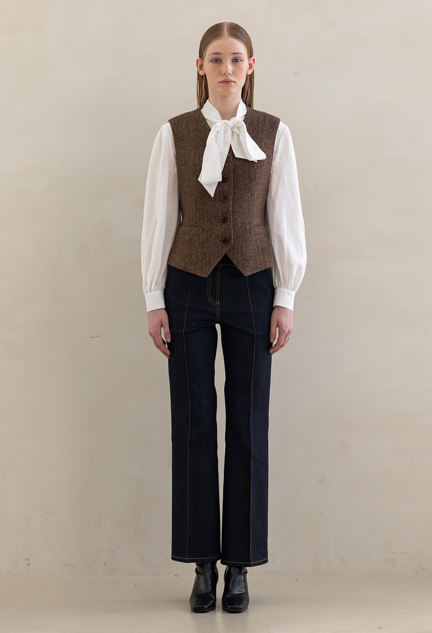 WOOL HERRINGBON CLASSIC VEST