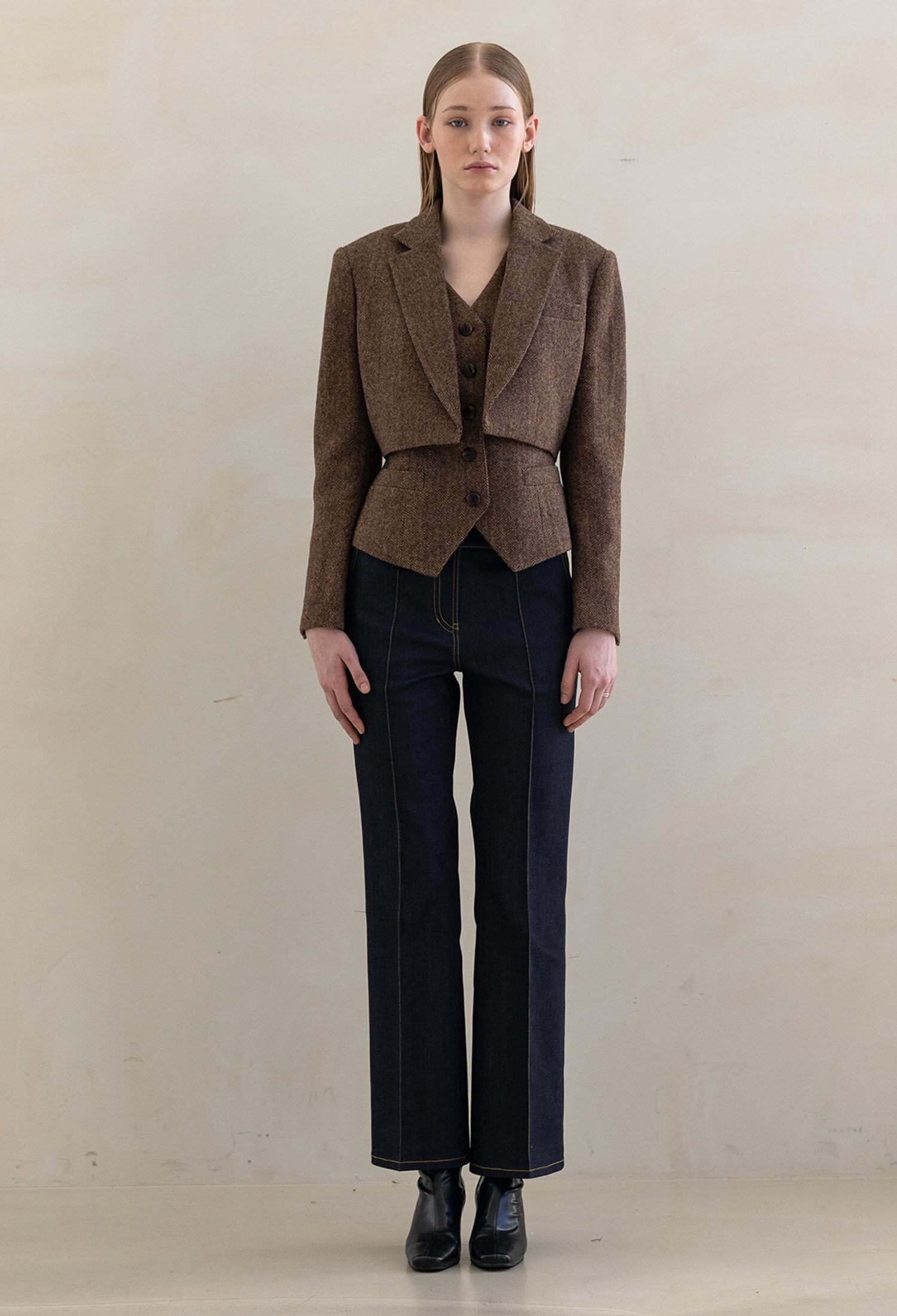 WOOL HERRINGBONE TAILORED SETUP