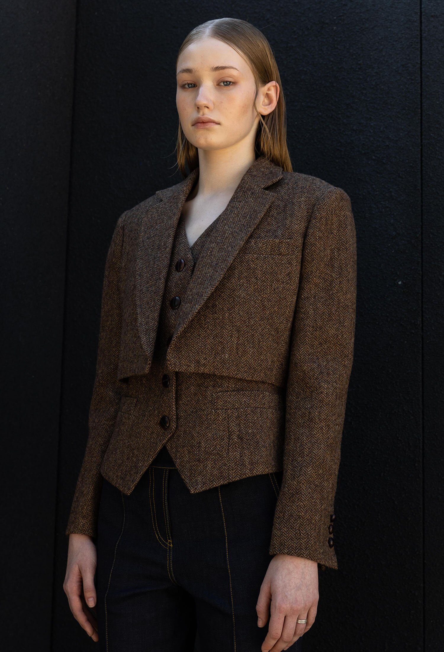 WOOL HERRINGBONE TAILORED SETUP