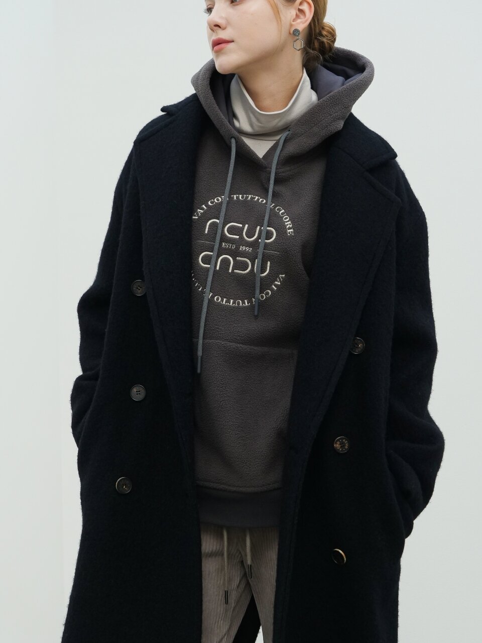 Alpaca Double Coat _Black
