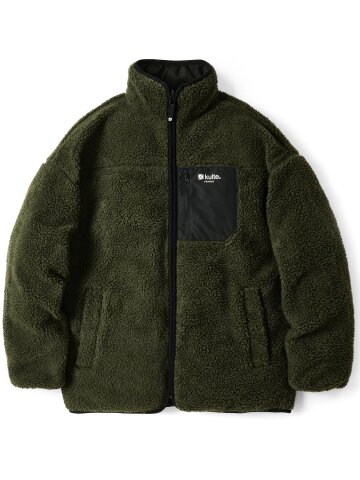 825 리버서블 쉘파 패딩 자켓 카키