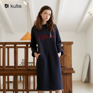 814 루즈핏 프렌치 컴포트 원피스 네이비