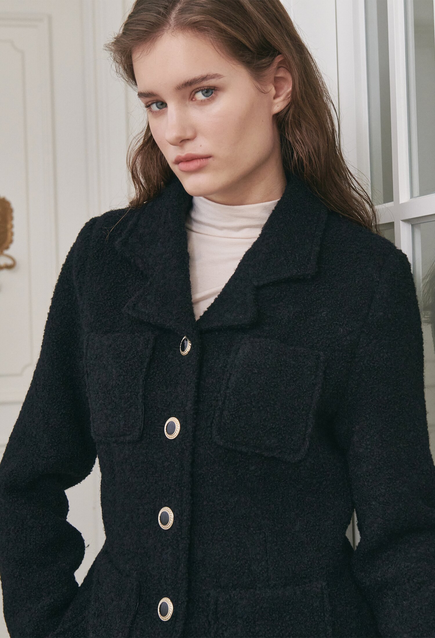 Boucle Wool Jacket - Black