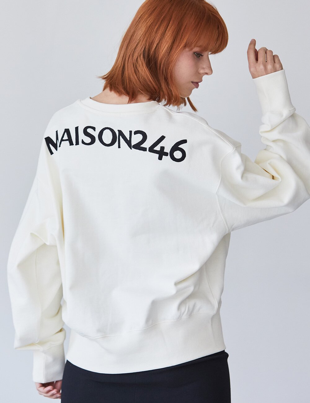 246 PATCH LOGO SWEATSHIRT_MELANGE GRAY MS005