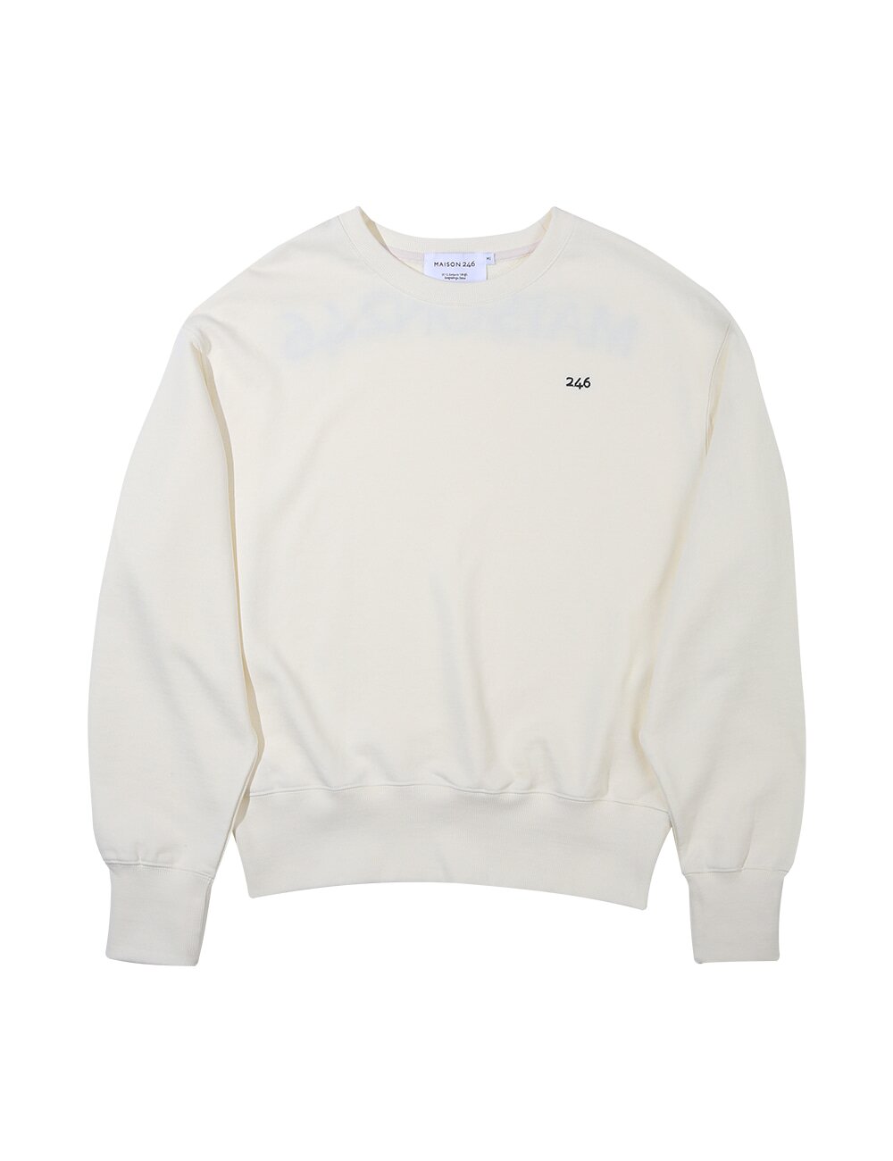 246 BACK LOGO SWEATSHIRT_VANILLA CREAM MS001