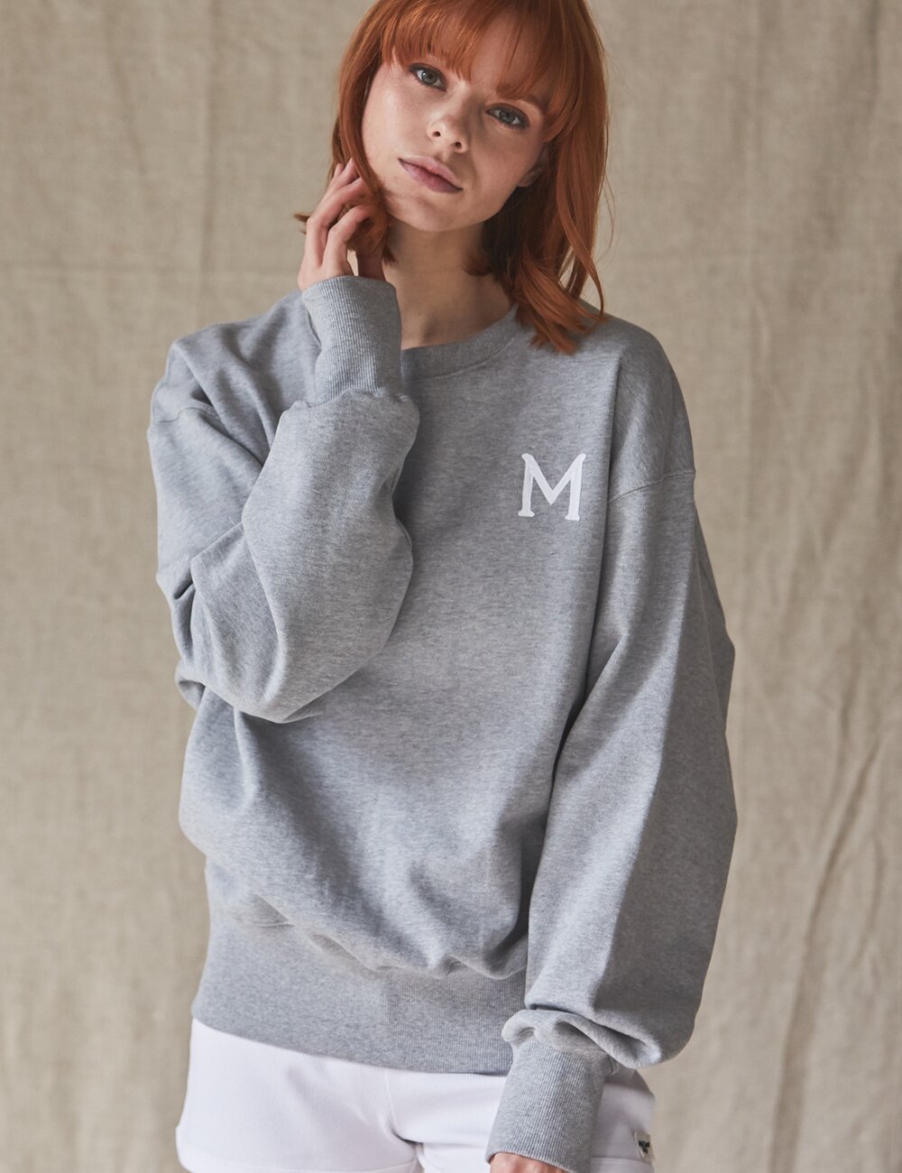 246 M LOGO SWEATSHIRT_MELANGE GRAY MS003