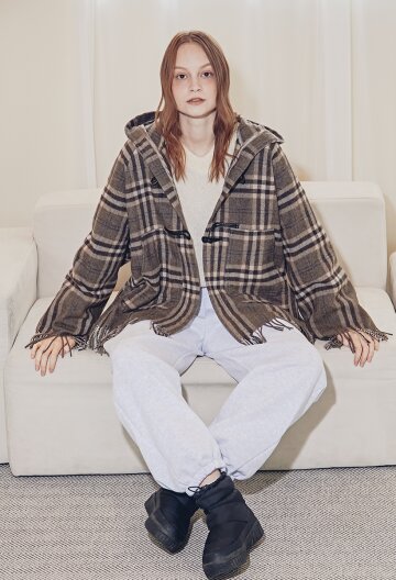 이태리 카베르니 원단 프린지 가운