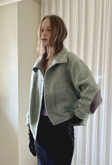 울 부클 점퍼 (그린)