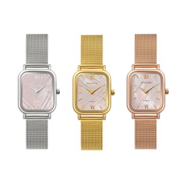 럼튼 자개 메쉬 손목 시계 하버 핑크