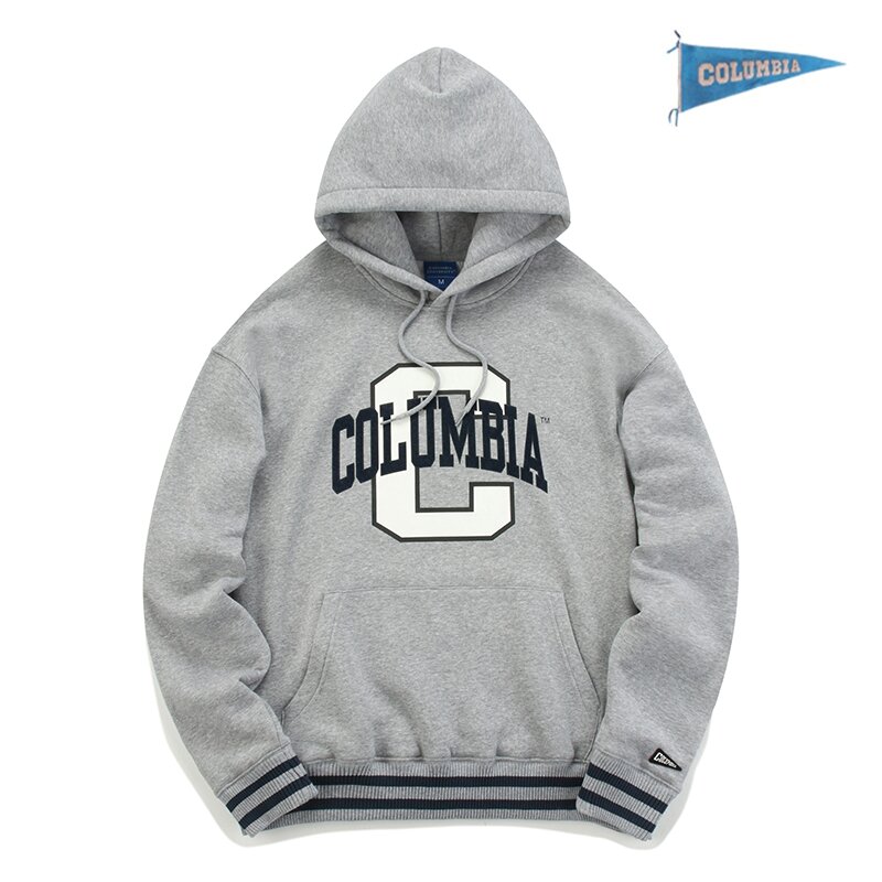 BIG C LOGO OVERFIT FLEECE HOODY M.그레이