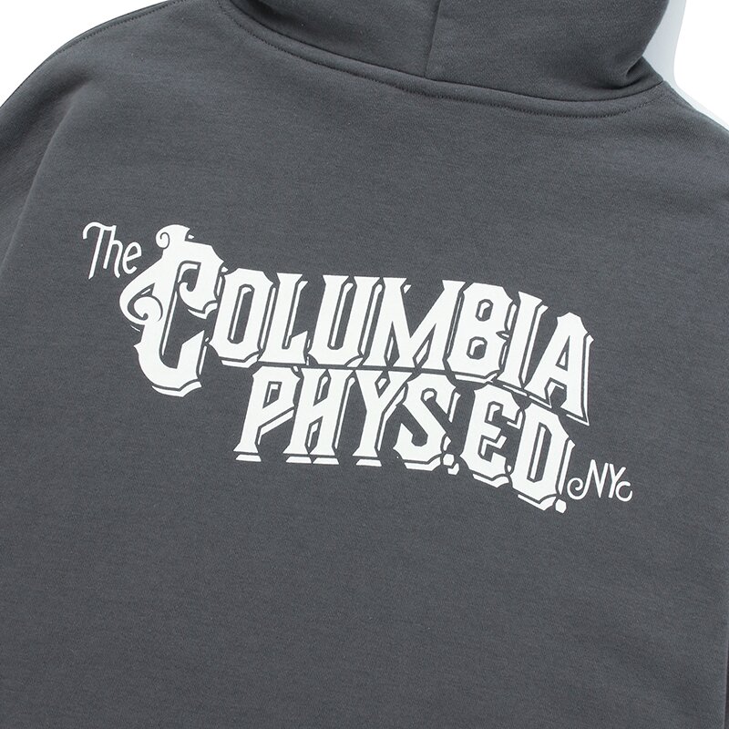 CU PHYS.ED. LOGO FLEECE HOODY 차콜