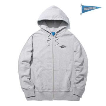 CU ARCH LOGO LIGHT TERRY ZIP-UP HOODIE 멜란지그레이