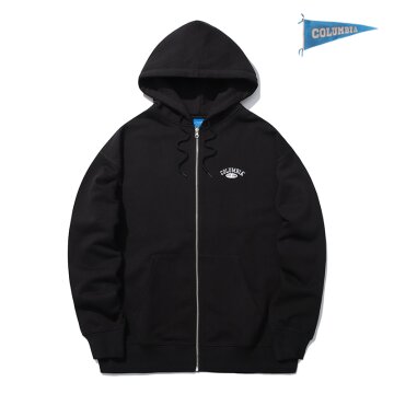 CU ARCH LOGO LIGHT TERRY ZIP-UP HOODIE 블랙