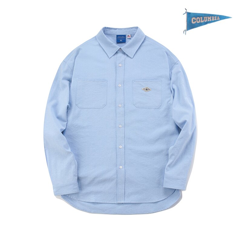 1754 CROWN OVERFIT OXFORD REGULAR COLLAR SHIRTS 블루_