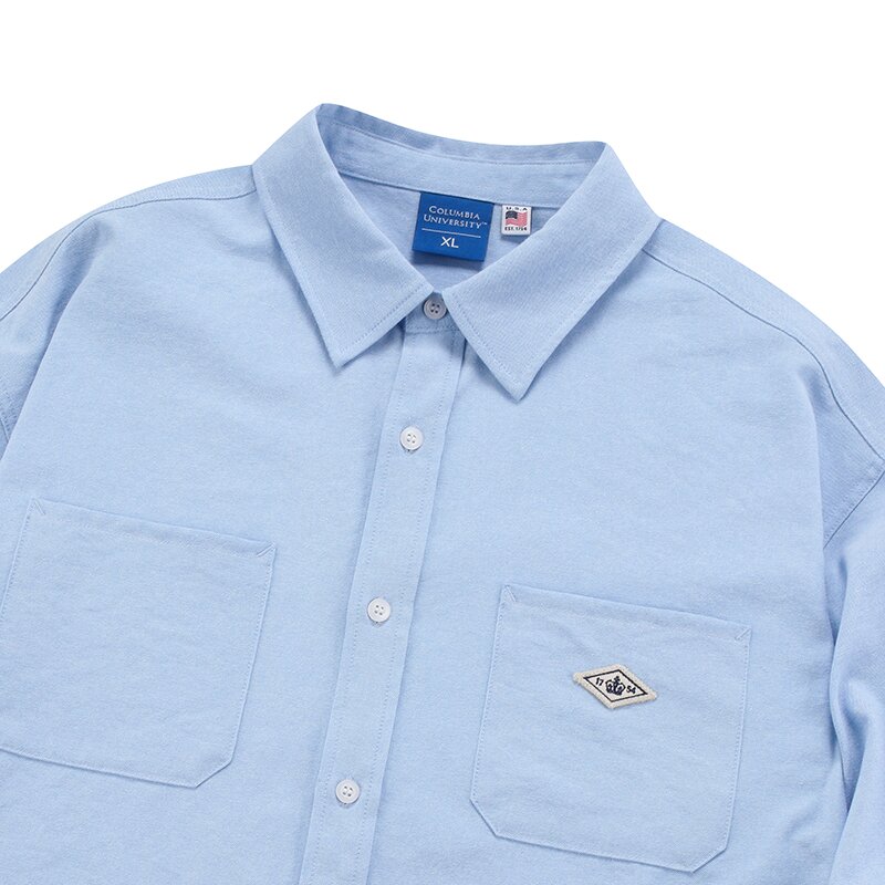 1754 CROWN OVERFIT OXFORD REGULAR COLLAR SHIRTS 블루_