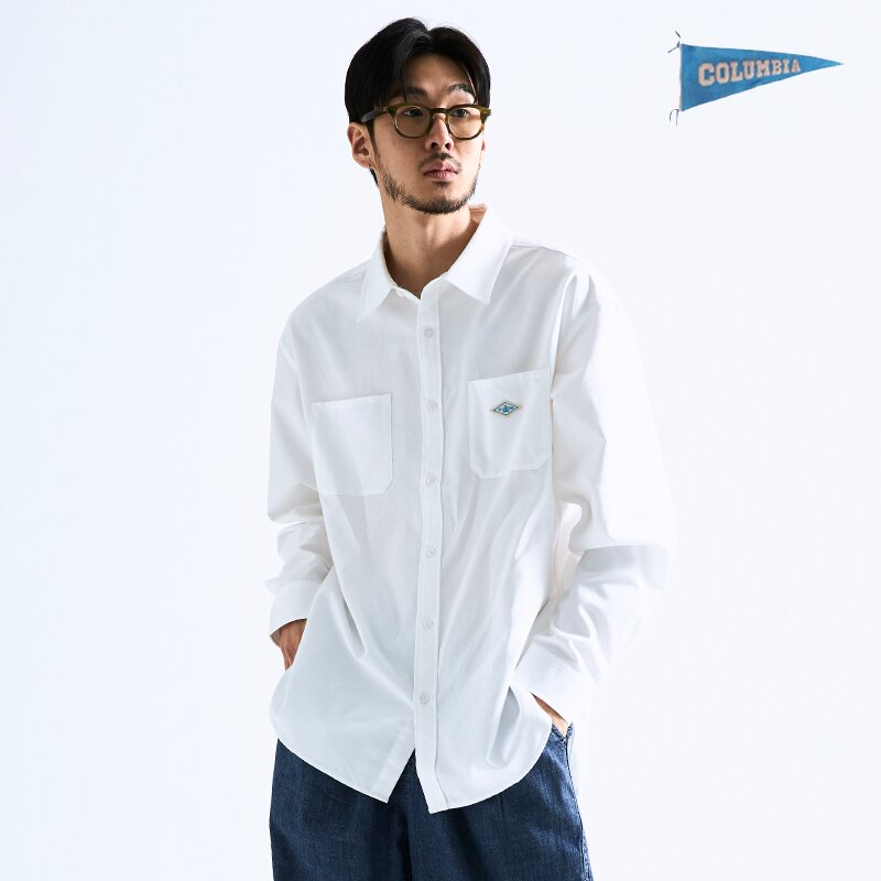 1754 CROWN OVERFIT OXFORD REGULAR COLLAR SHIRTS 화이트_