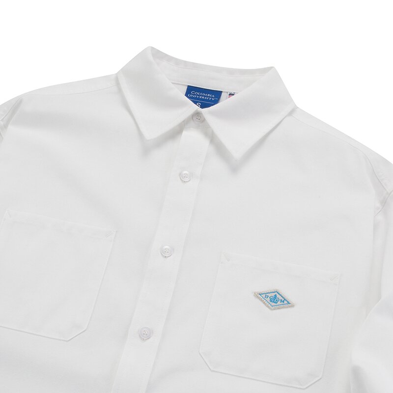 1754 CROWN OVERFIT OXFORD REGULAR COLLAR SHIRTS 화이트_