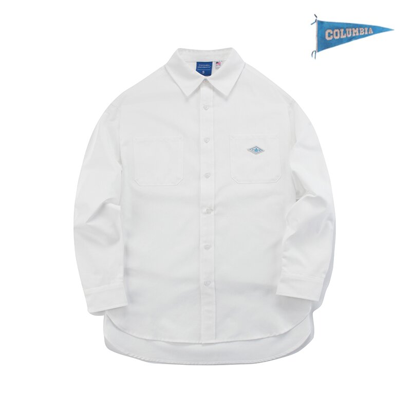 1754 CROWN OVERFIT OXFORD REGULAR COLLAR SHIRTS 화이트_