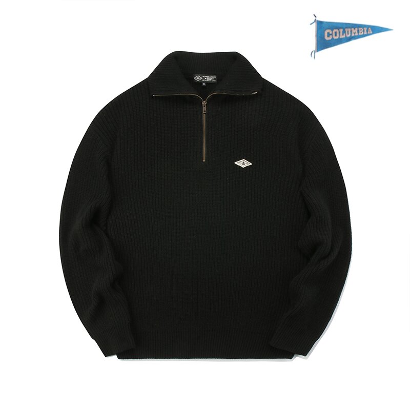 1754 CROWN OVERFIT HALF ZIP-UP SWEATHER 블랙_