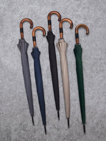 고티바쉬 우드 레더 그립 장우산