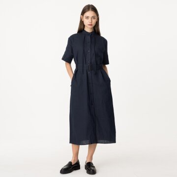 [분더가이스트] 액션플리츠 스트링 롱원피스 진네이비