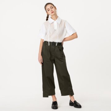 [분더가이스트] 스트링 와이드팬츠 카키