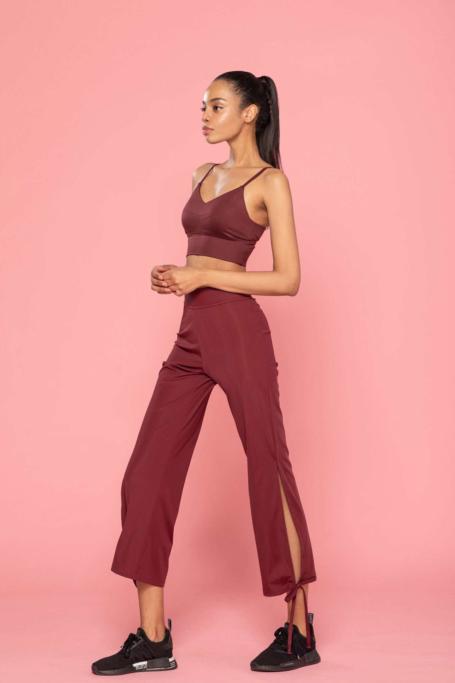 JMARK Slitted traning pants - Wine