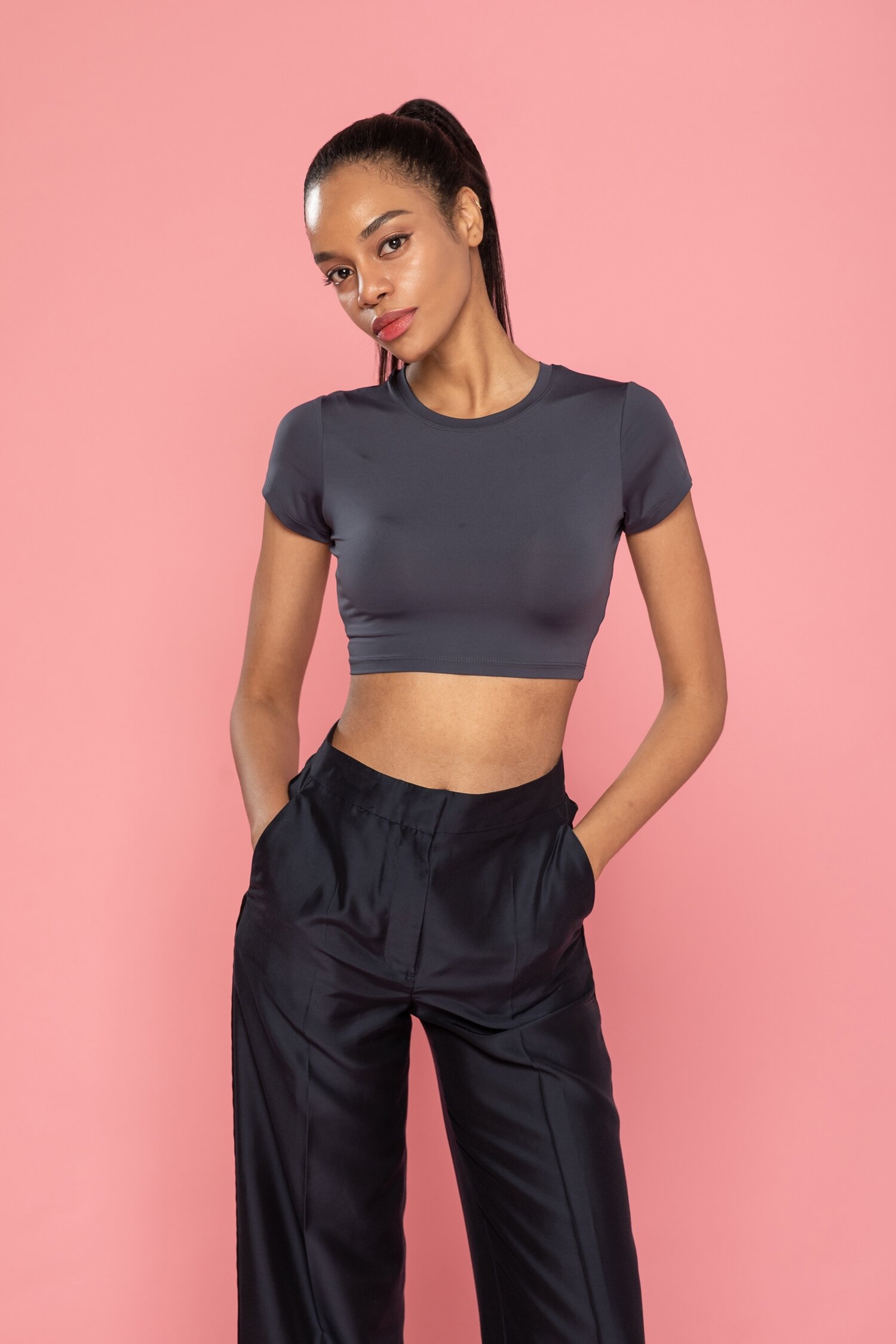 JMARK Cropped top - Charcoal