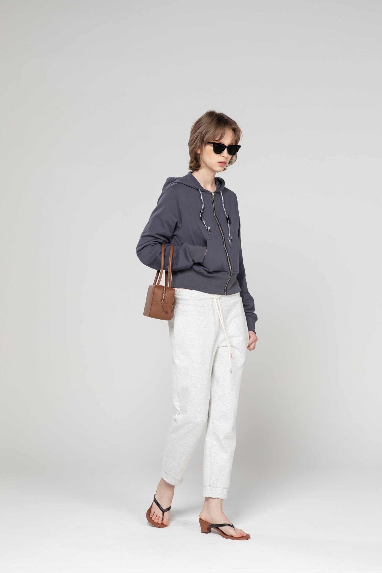 Banded jogger pants - Light gray