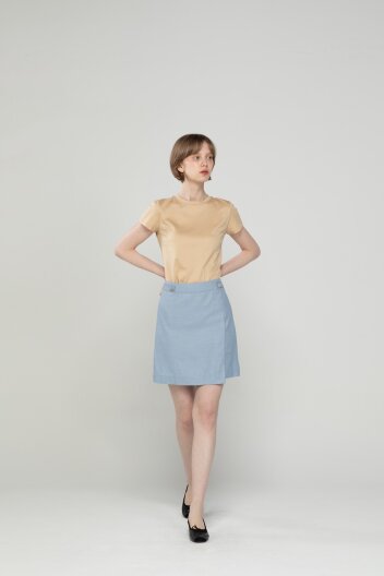 Button mini skirt - Blue