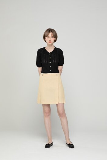 Button mini skirt - Yellow
