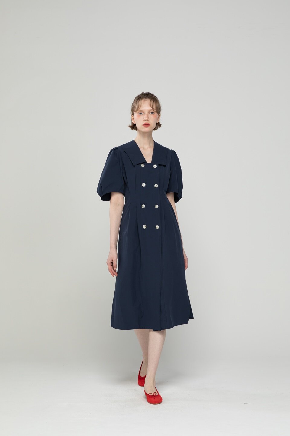 Double-button dress - Navy