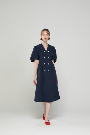 Double-button dress - Navy