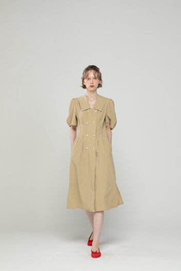 Double-button dress - Beige