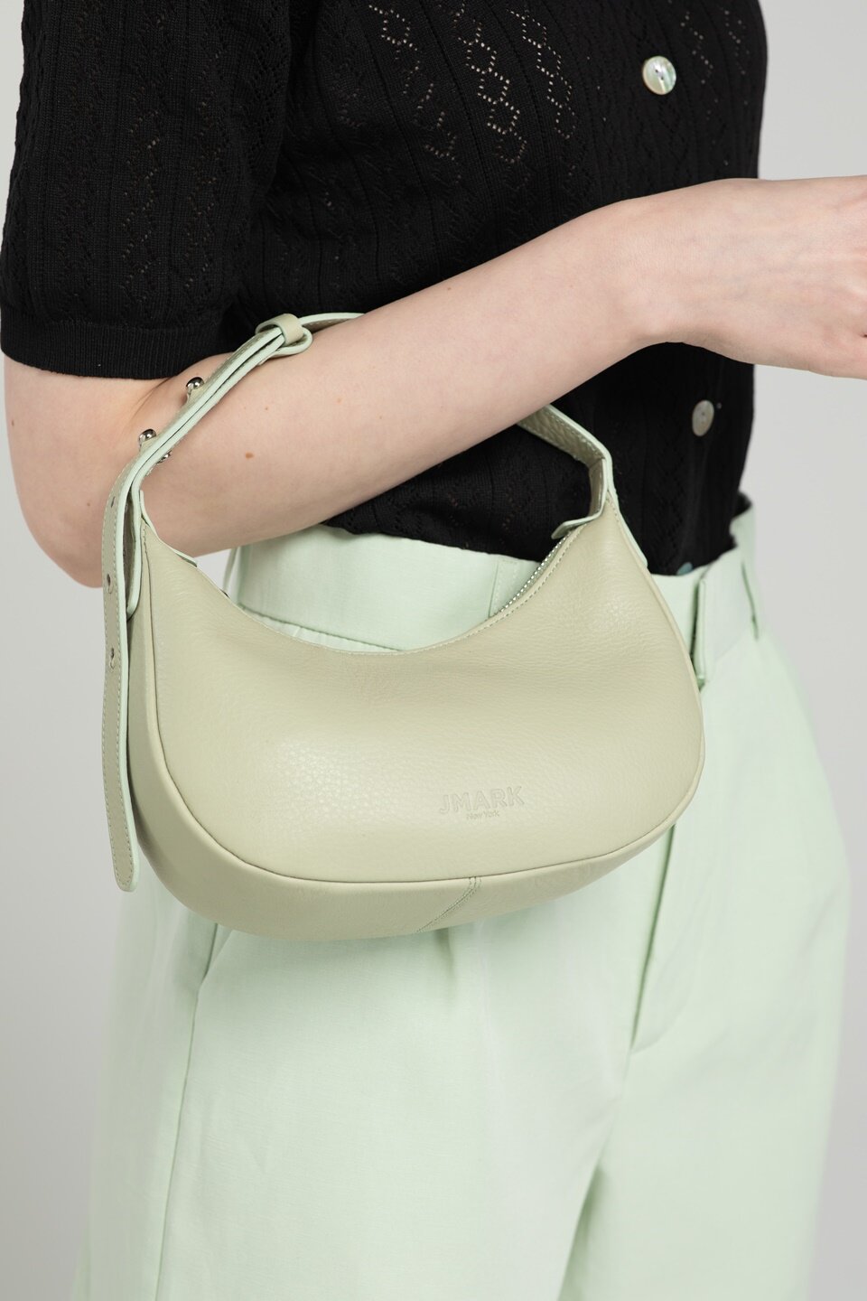 LINA  leather hobo - Mint