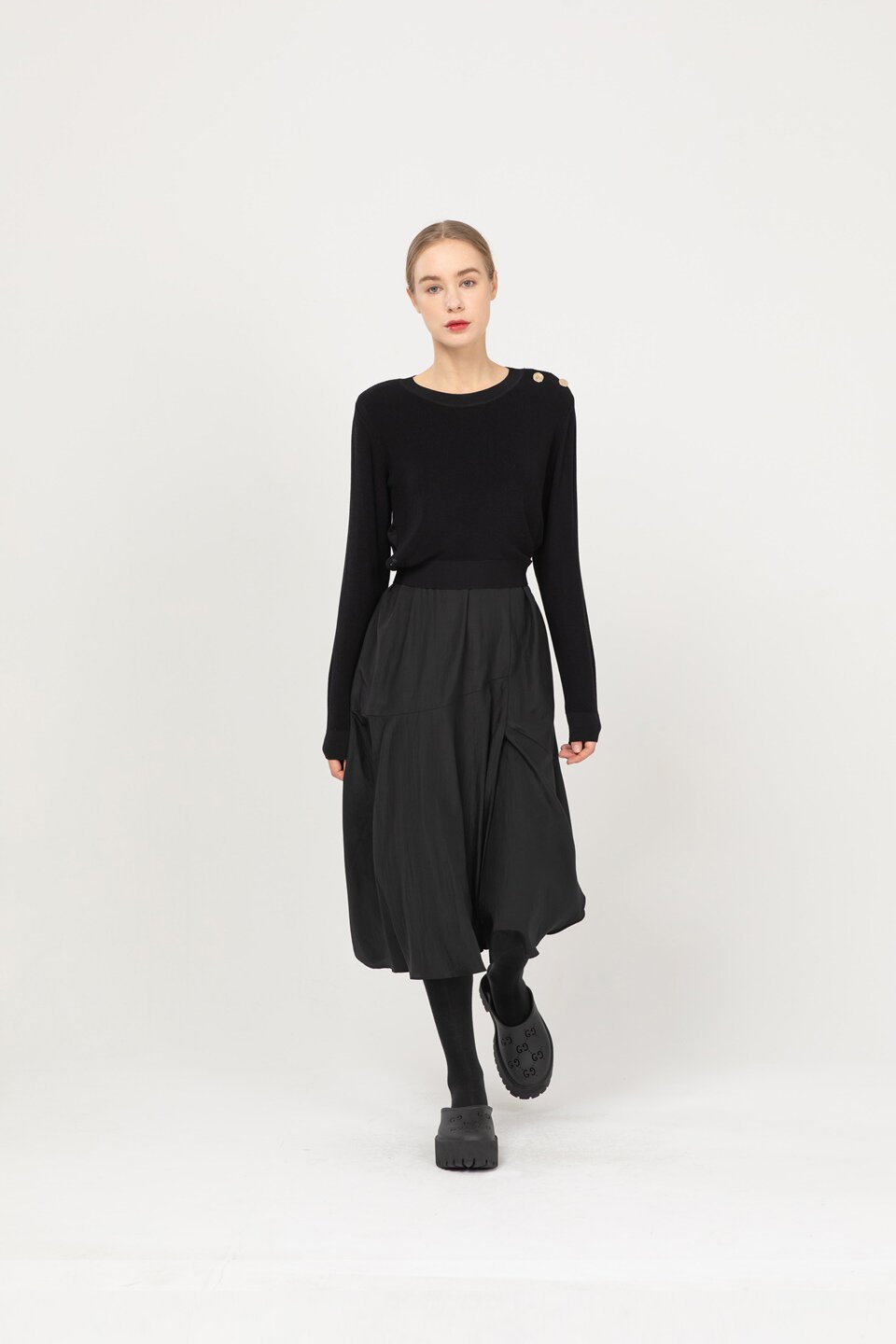 Knitwear coloring dress - Black