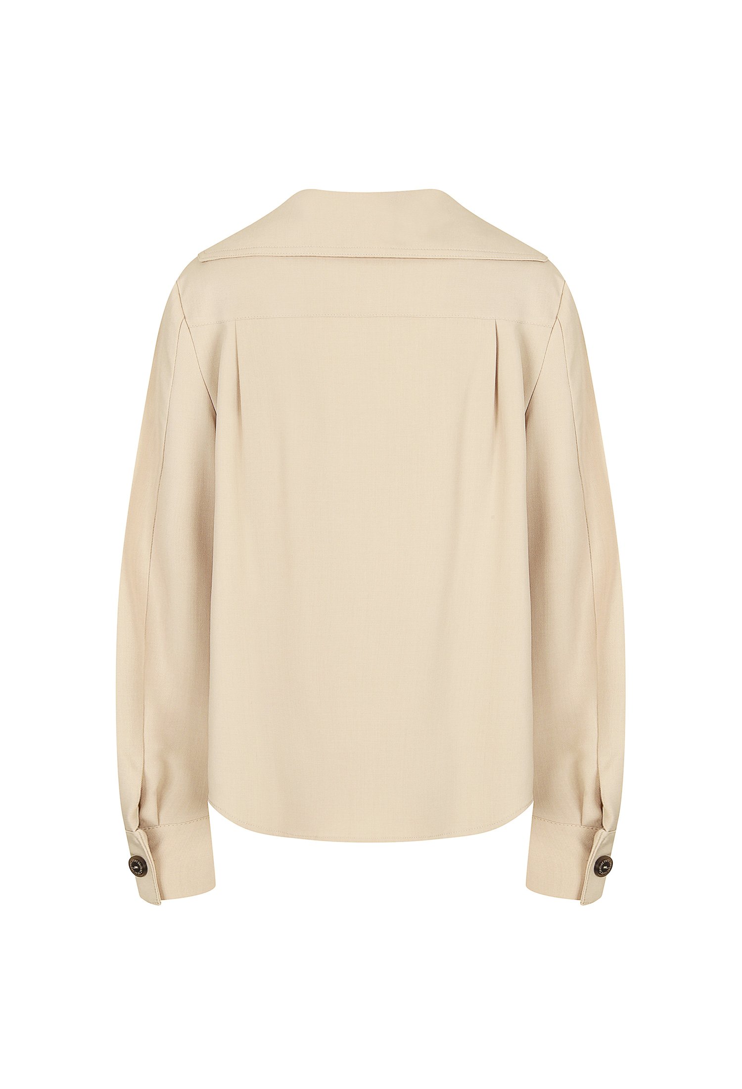 와이드 칼라 플랩 블라우스 (BEIGE)