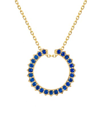 Solar Circle Sapphire Necklace ( S925 )