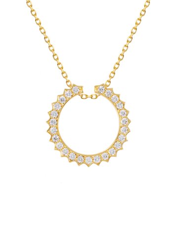 Solar Circle White Necklace ( S925 )