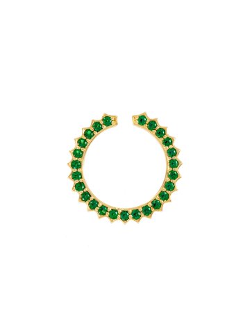 Solar Circle Emerald Ring ( S925 )