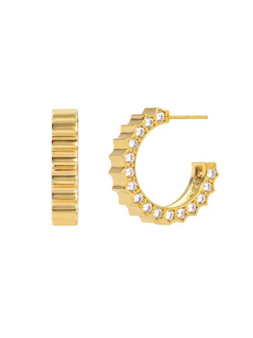 Solar Circle White Earrings ( S925 )