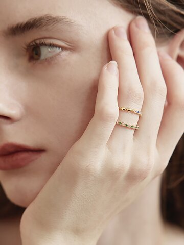 Simple emerald slim ring_2 color