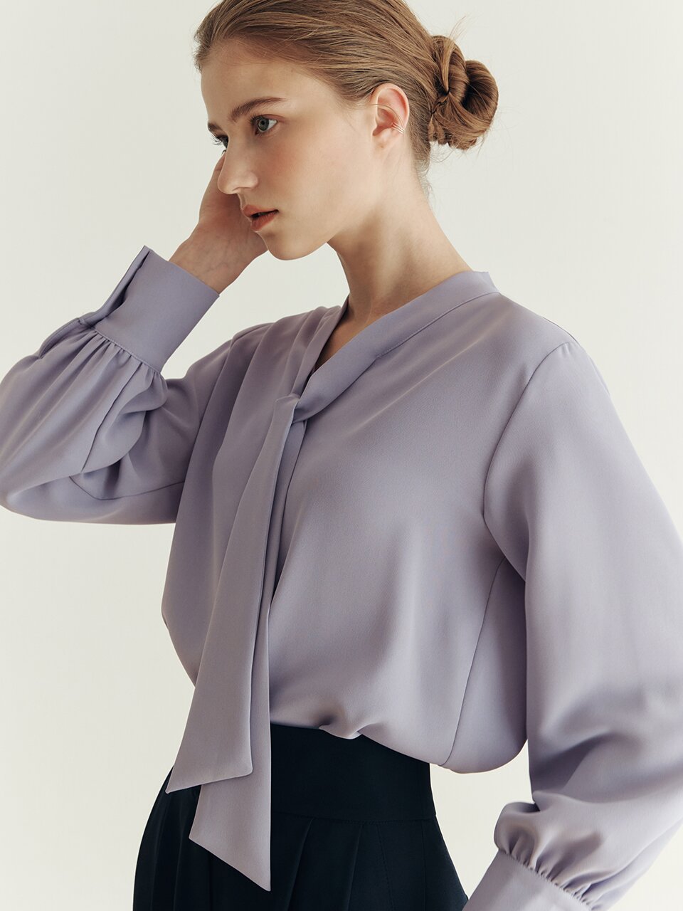 [10컬러] 타이 블라우스