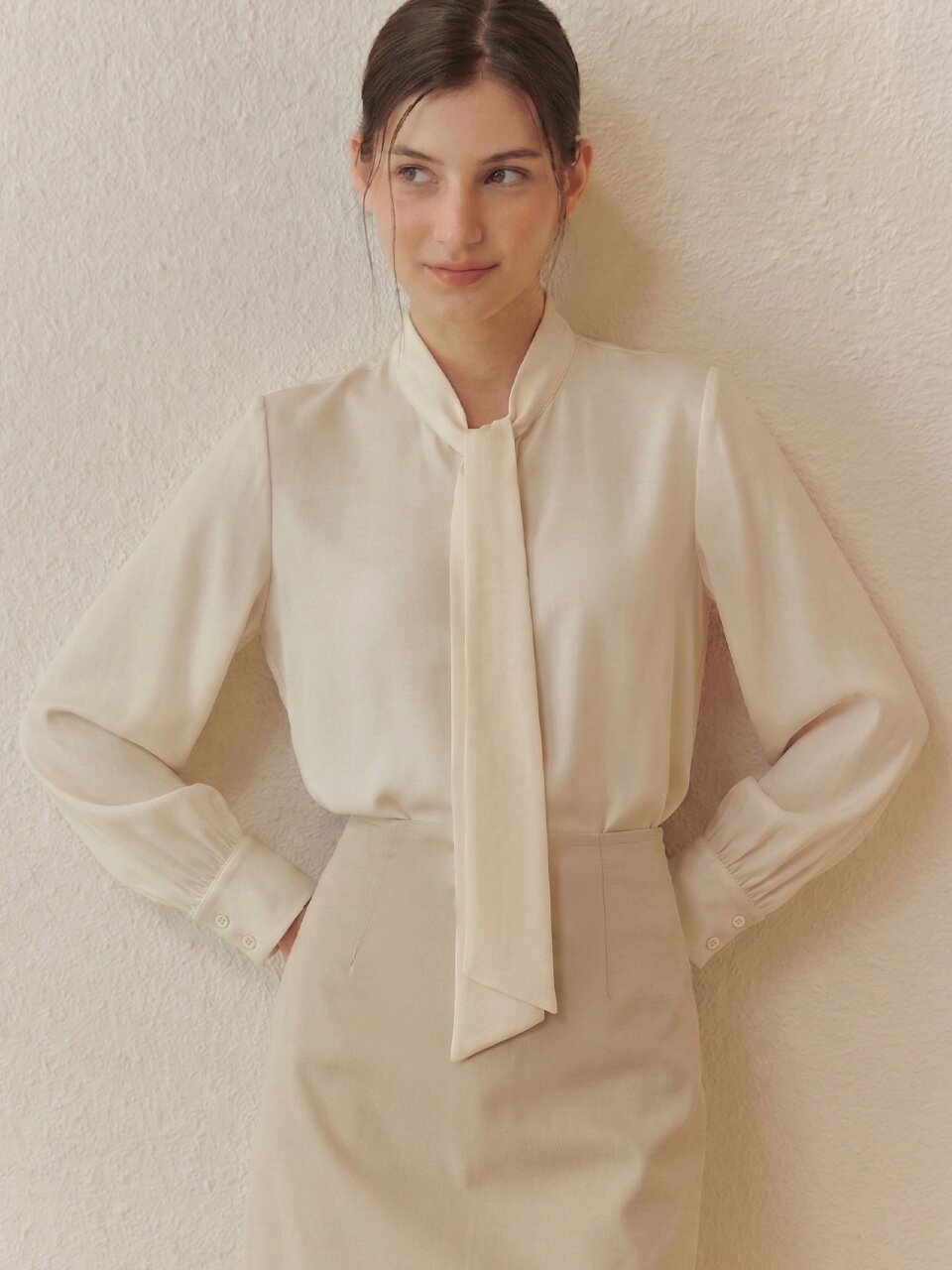 [10컬러] 타이 블라우스