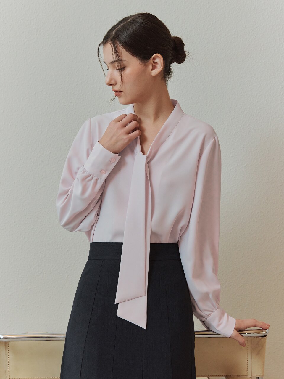 [10컬러] 타이 블라우스