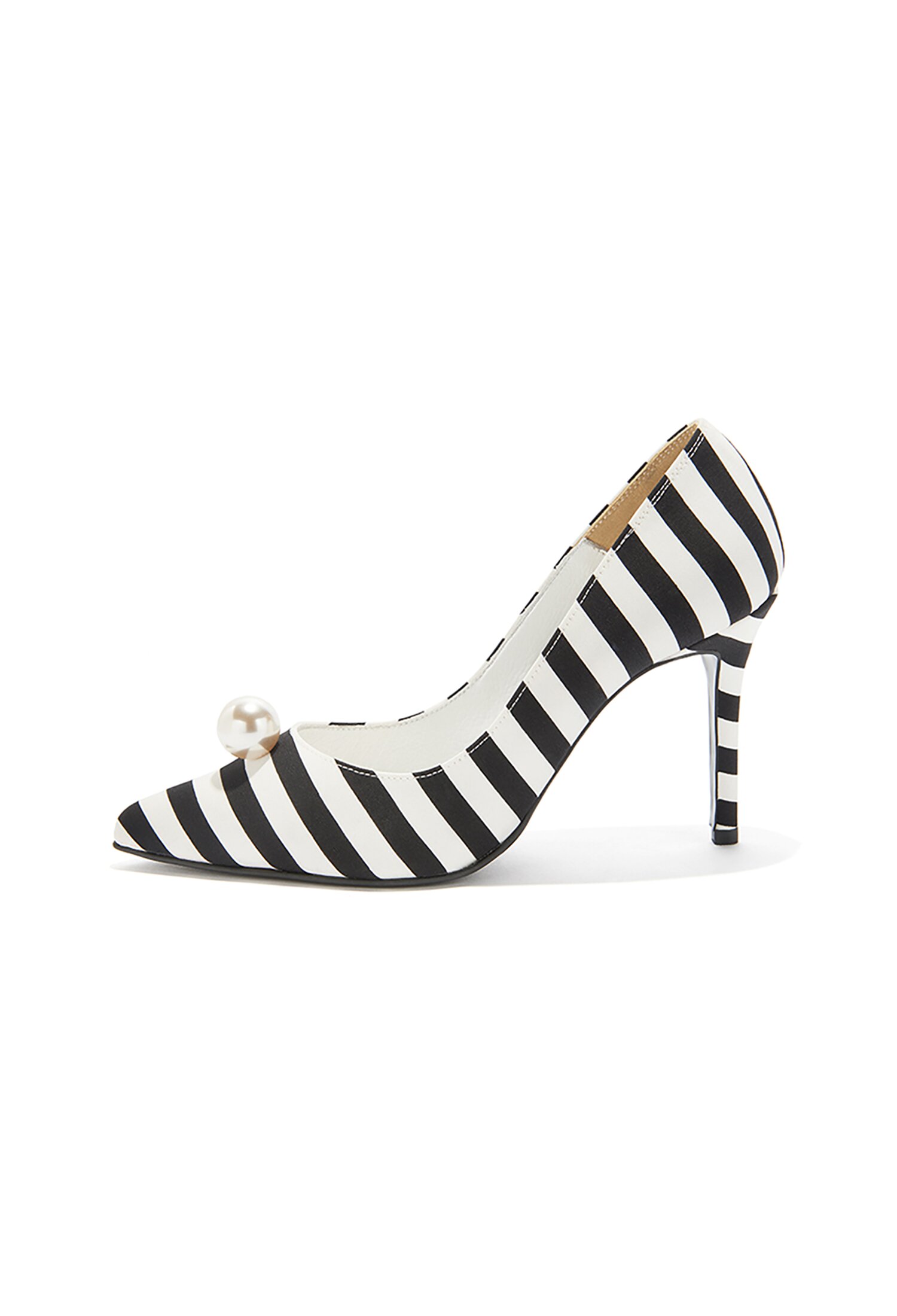 Hepbonnie High Heels - Black/White Stripe